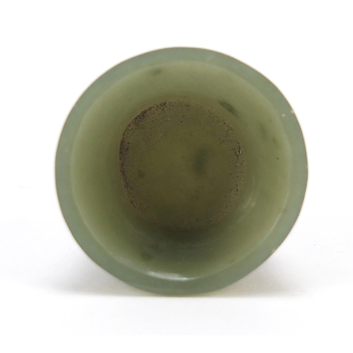 409 - Indian Mughal style green jade cup, 2.4cm high