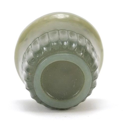 409 - Indian Mughal style green jade cup, 2.4cm high