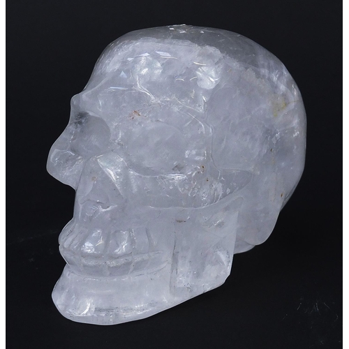 160 - Carved rock crystal skull, 13cm in length