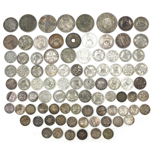 364 - Antique and later British and world coinage, some silver including half crowns, florins, 1970 Newfou... 