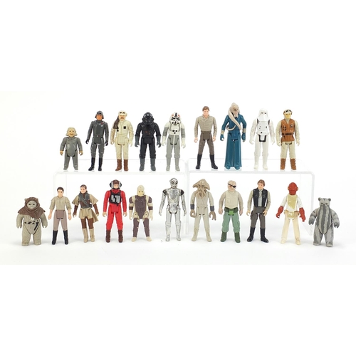 2420 - Twenty 1970's and later Star Wars action figures including Luke Skywalker and Ewok