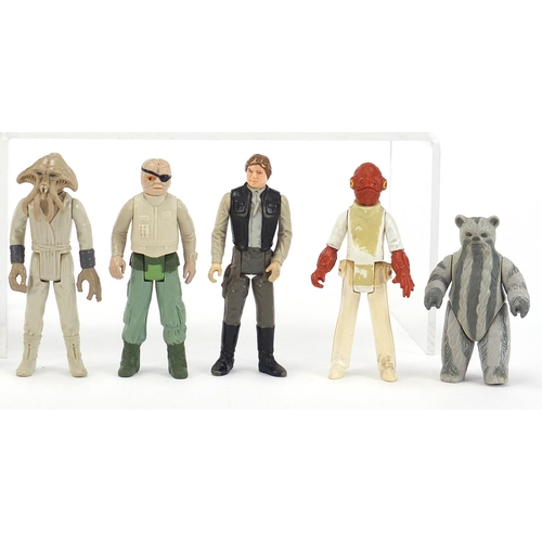 2420 - Twenty 1970's and later Star Wars action figures including Luke Skywalker and Ewok