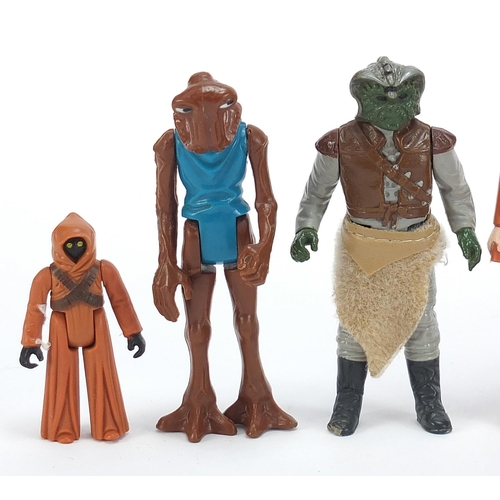 2419 - Eleven 1970's and later Star Wars action figures with accessories including Yoda