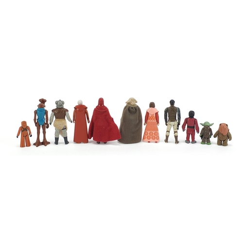 2419 - Eleven 1970's and later Star Wars action figures with accessories including Yoda