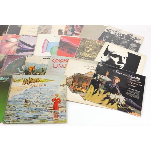 2615 - 1960's/70's vinyl LP's including Steve Hackett, Defector signed album, Frank Zappa, Led Zeppelin, Ki... 