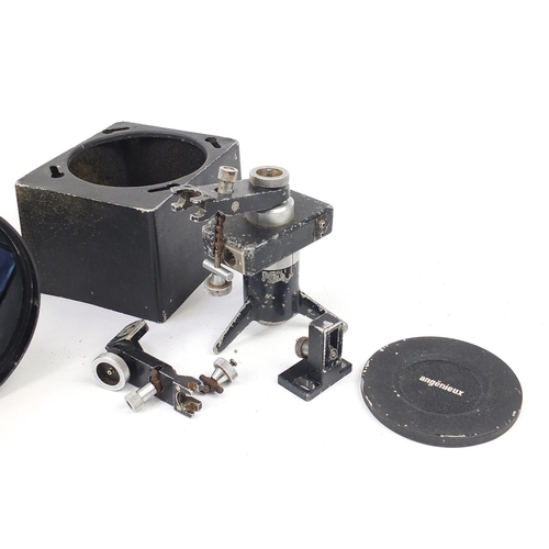 685 - Vintage Angénieux studio camera FX1.66 25X lens attachment and fitted flight cases, the lens attachm... 