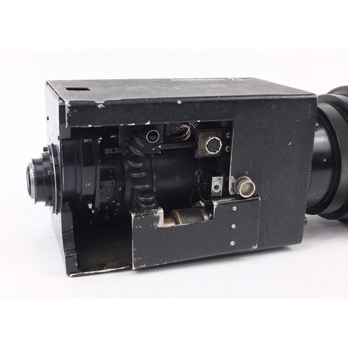 685 - Vintage Angénieux studio camera FX1.66 25X lens attachment and fitted flight cases, the lens attachm... 