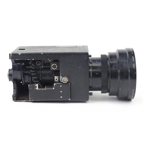 685 - Vintage Angénieux studio camera FX1.66 25X lens attachment and fitted flight cases, the lens attachm... 