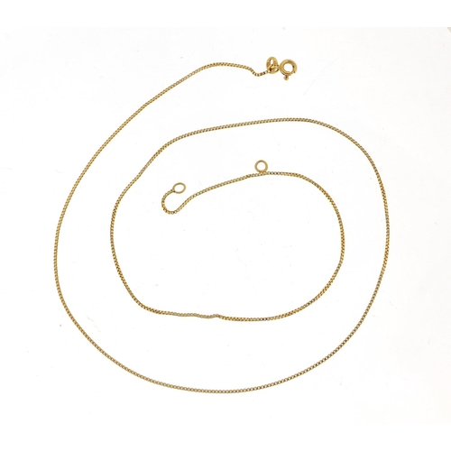 620 - 18ct gold necklace, 44cm in length, 3.3g