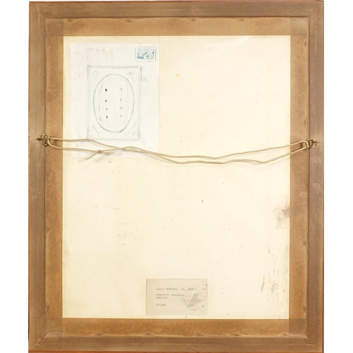 218 - Manner of Lucio Fontana - Abstract composition acrylic and stones on wooden panel, details verso, fr... 