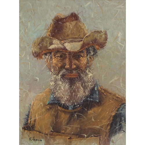 372 - Portrait of a bearded gentleman, oil on canvas, framed, 59cm x 44cm excluding the frame