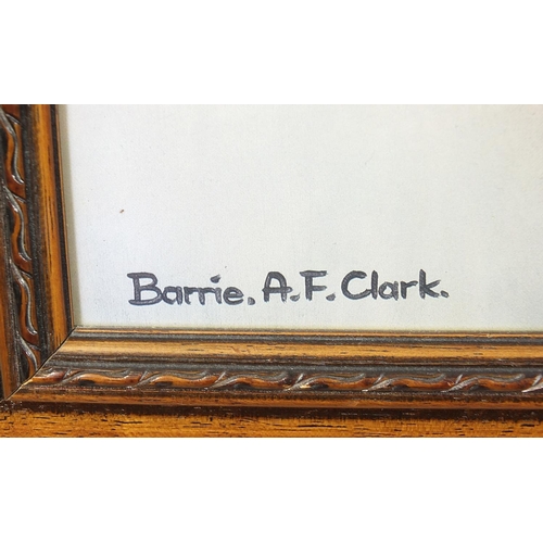 978 - After Barrie A F Clark - Spitfire, military interest print in colour, framed and glazed, 90cm x 44.5... 