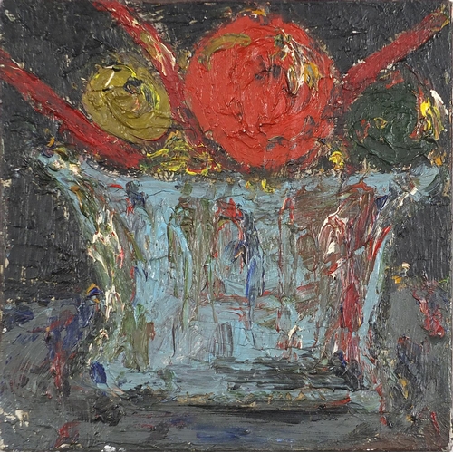 761 - Still life, impasto oil on canvas, unframed, 40cm x 40cm