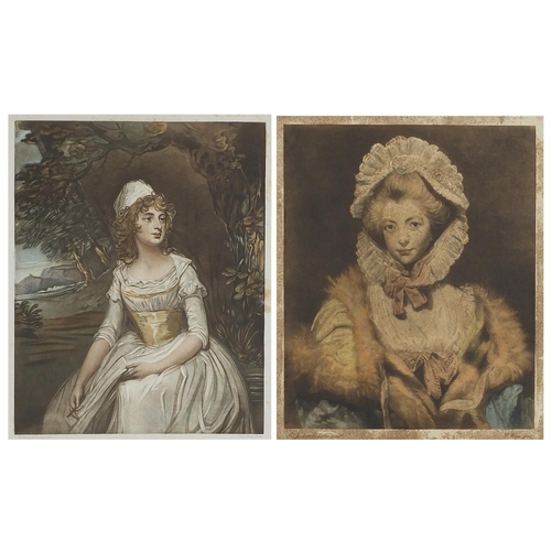 494 - After Sir Joshua Reynolds - Lady Lavinia Bingham, Countess Spencer and Lady Charlotte Feversham Two ... 