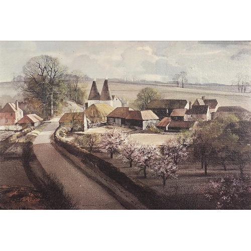 538 - Rowland Hilder - Garden of England and one other, two vintage prints in colour, mounted and framed, ... 