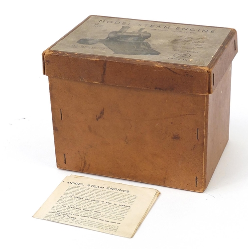 Vintage Mersey Model Co model steam engine with cardboard box, 18cm wide