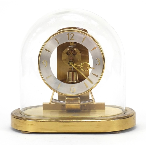 482 - Kundo electronic mantle clock with glass dome, 23.5cm high