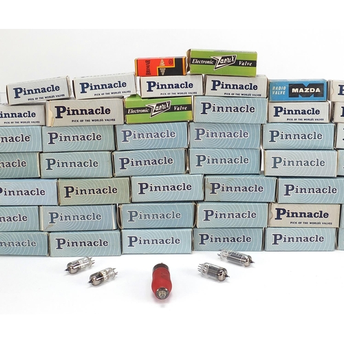 677 - Good collection of vintage radio valves with boxes including Mullard and Pinnacle