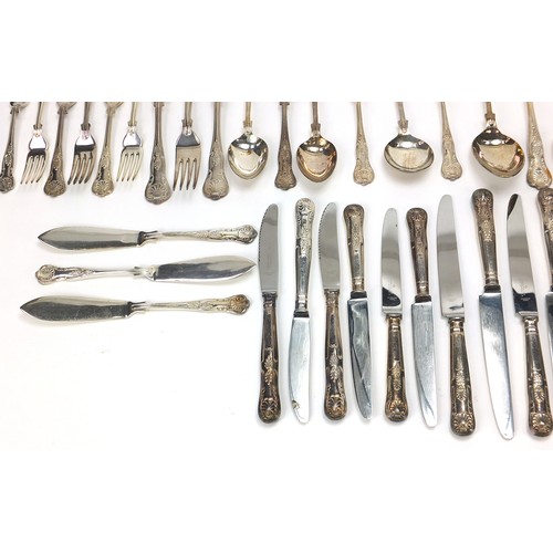 1084 - Collection of silver plated cutlery including some retailed by Harrods