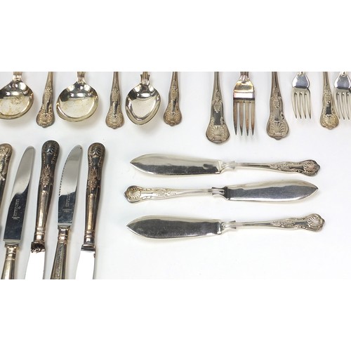 1084 - Collection of silver plated cutlery including some retailed by Harrods