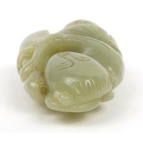 1004 - Chinese celadon jade carving of a boy, 7cm high