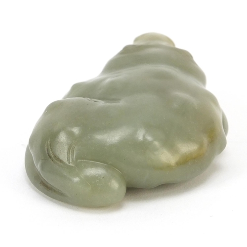 287 - Chinese celadon jade carving of a mythical toad, 7cm in length