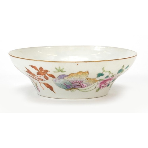 269 - Chinese porcelain baluster bowl finely hand painted in the famille rose palette with butterflies amo... 