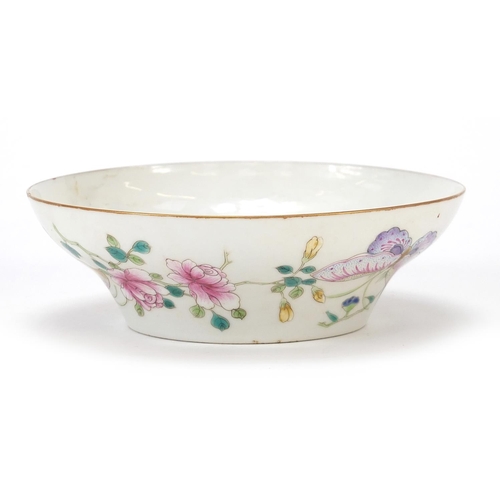 269 - Chinese porcelain baluster bowl finely hand painted in the famille rose palette with butterflies amo... 