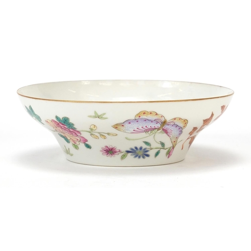 269 - Chinese porcelain baluster bowl finely hand painted in the famille rose palette with butterflies amo... 