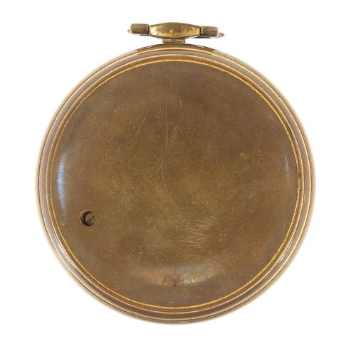 748 - Short & Mason, brass cased compensated pocket barometer with silvered dial, 5cm in diameter