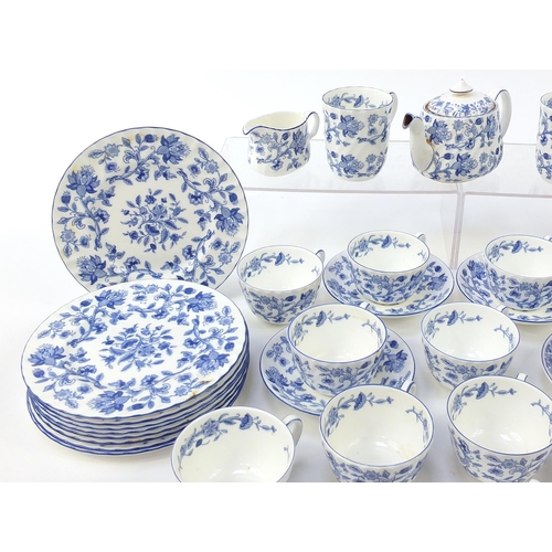 1100 - Minton Hardwick teaware including teapot and trios, the largest 20.5cm in diameter