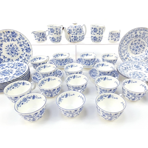 1100 - Minton Hardwick teaware including teapot and trios, the largest 20.5cm in diameter