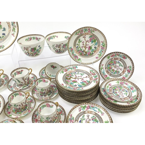 1099 - Coalport Indian Tree dinner and teaware including platter, bowls, cups and saucers, the largest 31.5... 