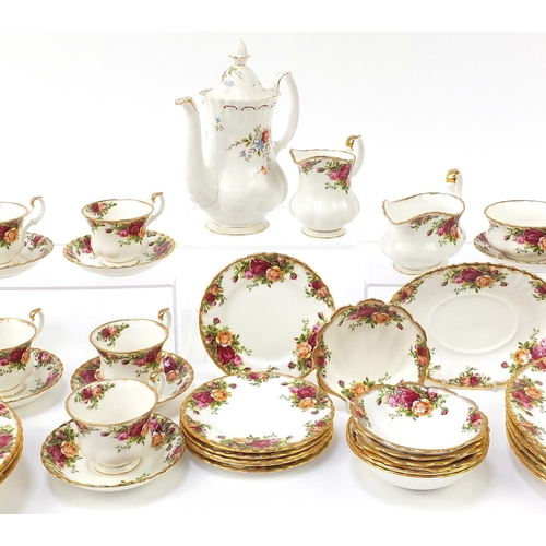 1098 - Royal Albert Old Country Roses teaware and a Royal Albert Jubilee Rose coffee pot