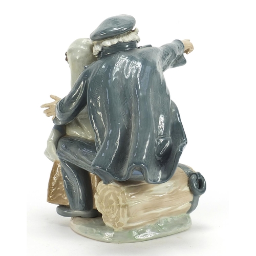 1125 - Large Nao figure group of a fisherman with girl, 32cm high