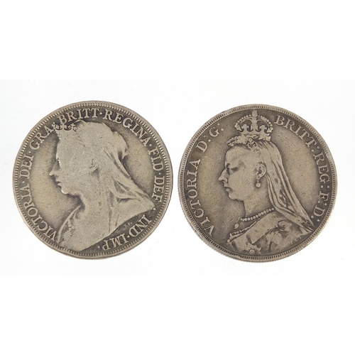 368 - Two Queen Victoria crowns comprising dates 1889 and 1894