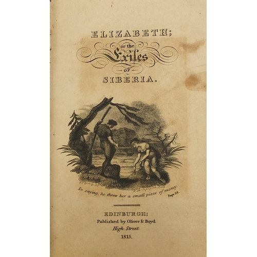 267 - Elizabeth or The Exiles of Siberia 1815, early 19th century leather bound book published by Oliver &... 