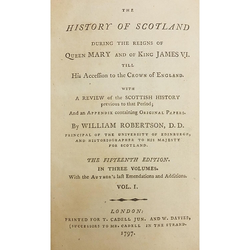 626 - This History of Scotland During the Reigns of Queen Mary & King James VI ,1797, 18th century hardbac... 