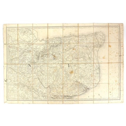 636 - Two 19th century canvas backed Ordinance Survey maps including Thirty Miles Around London and Kent, ... 