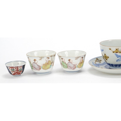 1003 - Japanese ceramics including a cup with saucer hand painted with phoenixes, miniature Satsuma vase an... 