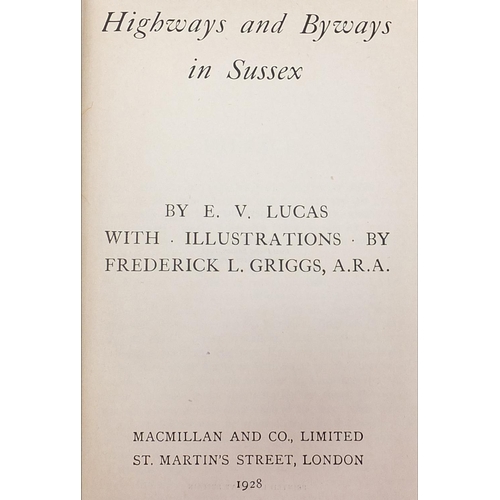 637 - Kent and Sussex hardback books including Rambles in Sussex and motoring interest  Bartholomew's fold... 