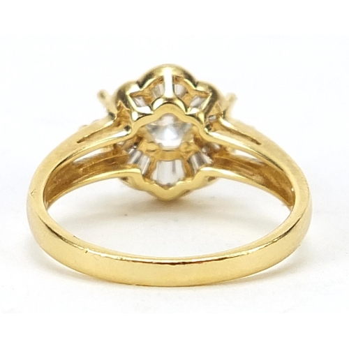 742 - 18ct gold diamond ring, the centre stone approximately 4.5mm in diameter, size M, 3.6g