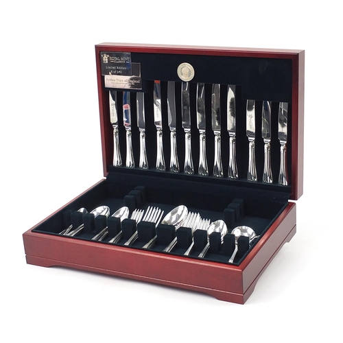 1082 - Arthur Price 44 piece canteen of silver plated cutlery by the Royal Mint commemorating Queen Elizabe... 