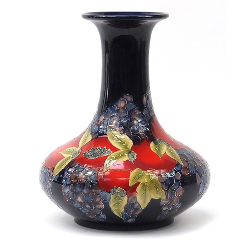 511 - Large William Moorcroft style vase hand painted with a pomegranate, 42cm high