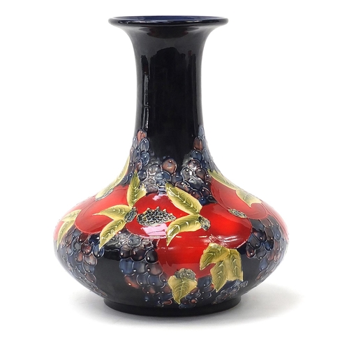 511 - Large William Moorcroft style vase hand painted with a pomegranate, 42cm high