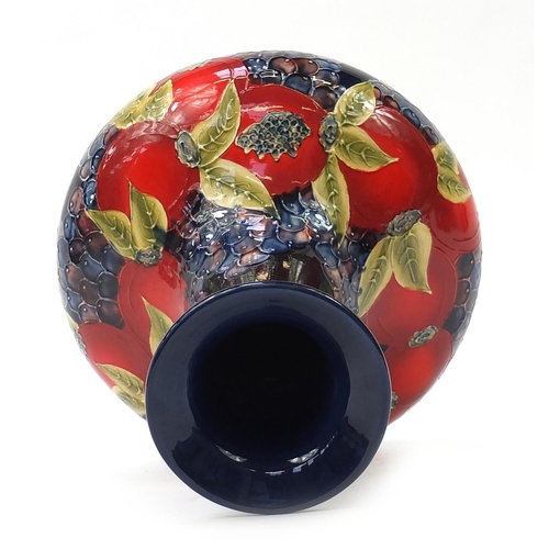 511 - Large William Moorcroft style vase hand painted with a pomegranate, 42cm high