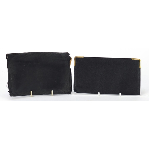 154 - Early 20th century Asprey leather wallet with 18ct gold mounts and a similar example, the largest 17... 