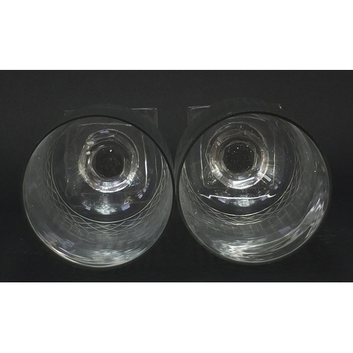 901 - Pair of Georgian design cut glass celery vases, each 34cm high