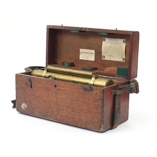 746 - Cooke Troughton & Simms brass surveyors level with fitted box and accessories, the instrument 37.5cm... 