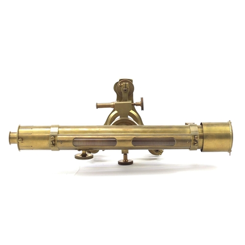 746 - Cooke Troughton & Simms brass surveyors level with fitted box and accessories, the instrument 37.5cm... 